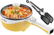Mini Electric Hot Pot Cooker Nonstick Rapid Ramen Soup Pan 1.7L Travel