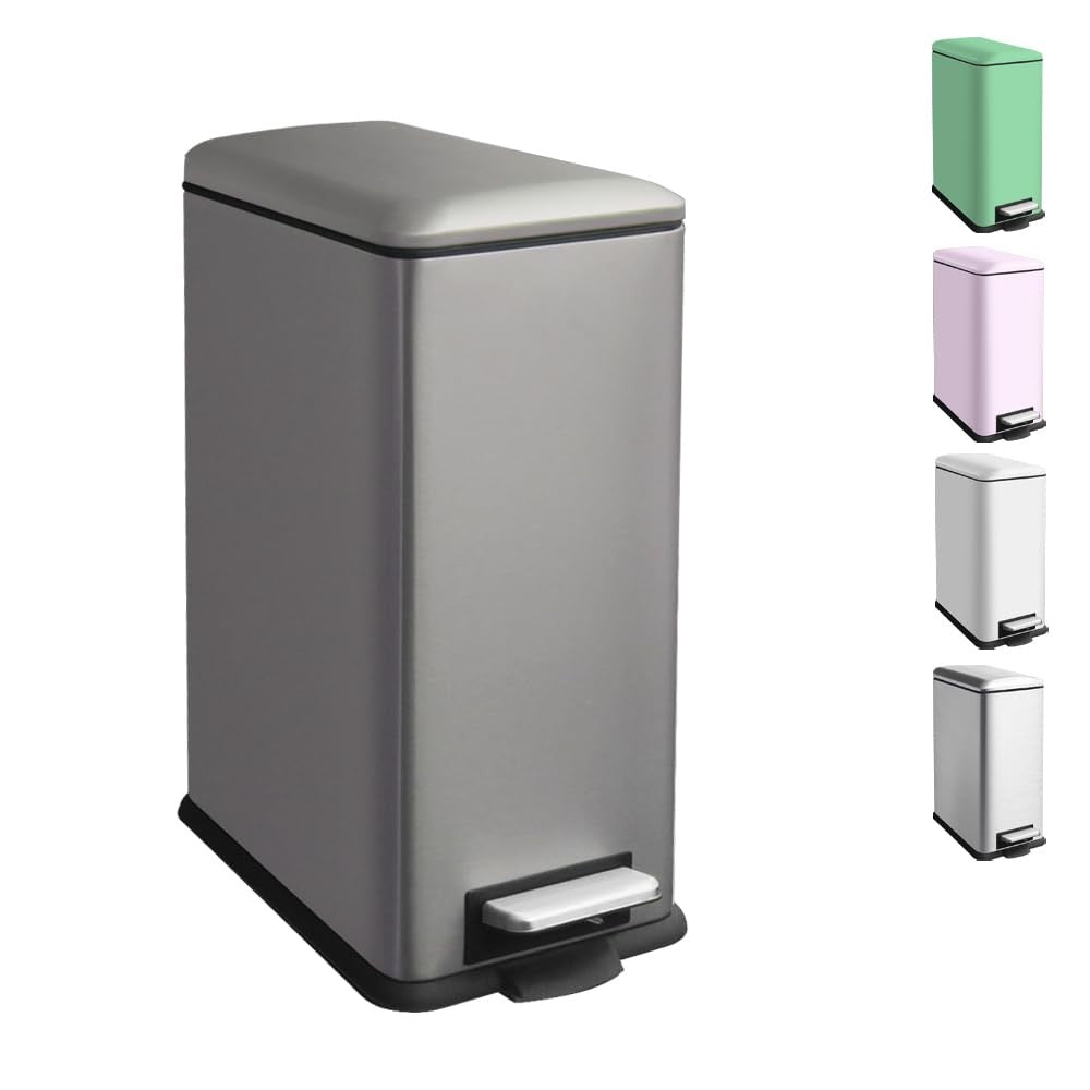 30L Kitchen Pedal Bin Soft Close Stainless Steel Grey
