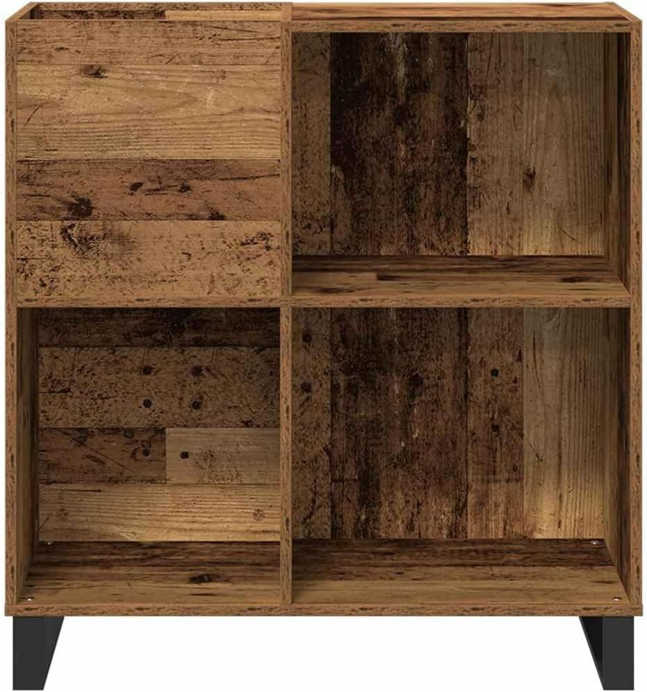 Solid Oak Effect Media Storage Unit – Modern Cabinet with Doors & Shelves