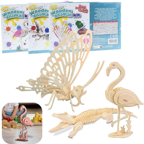 3D Wooden Butterfly Puzzle Craft Kit for Kids, Paint & Build Fun Set