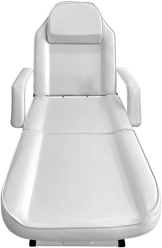 Reclining Massage Table Adjustable Beauty Salon Spa Tattoo Bed w/ Storage White