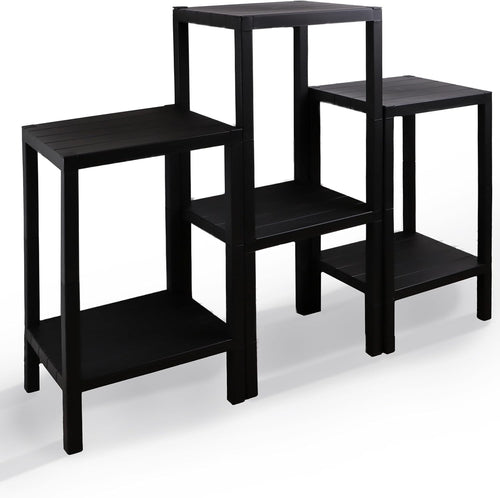 6 Tier Black Side End Table – Space-Saving Storage with Durable Shelves