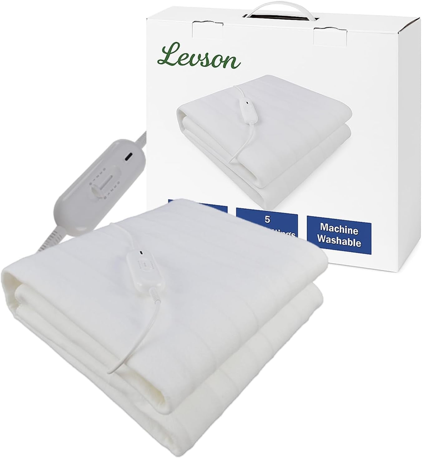 Electric Heated Underblanket Double 3 Heat Settings Washable Bed Warmer