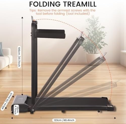 3-in-1 Foldable Walking Pad Under Desk Treadmill w/ Handle 10km/h Home Fitness