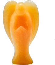 Yellow Jade 3" Guardian Angel Crystal Figurine Healing Luck Protection Ornament