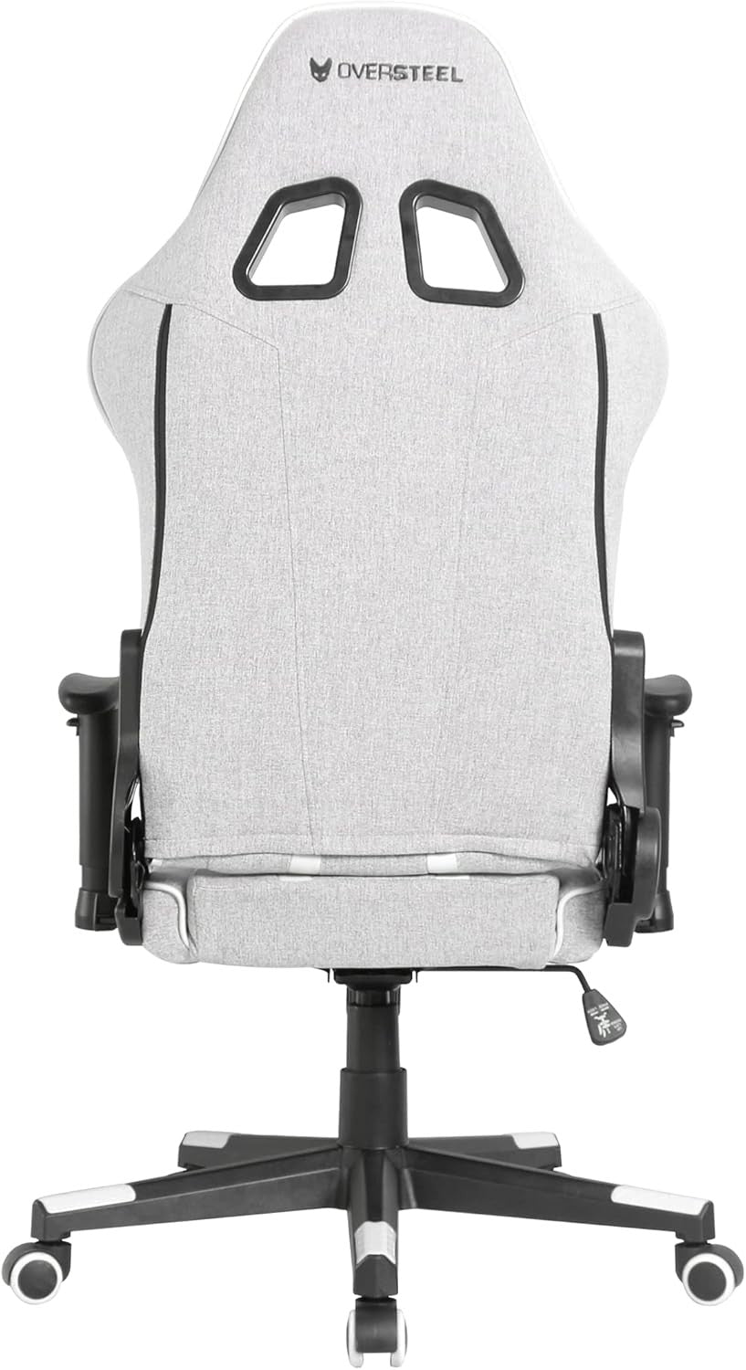 Professional Gaming Chair 180° Recline Fabric Grey White