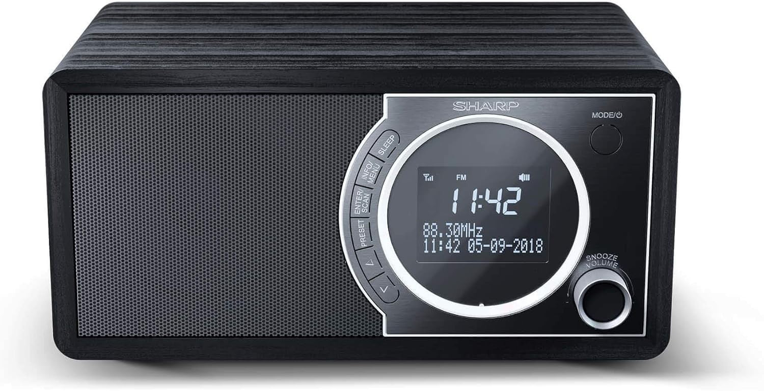 Digital DAB+/FM Radio with Bluetooth 4.2 | Wooden Speaker, Alarm