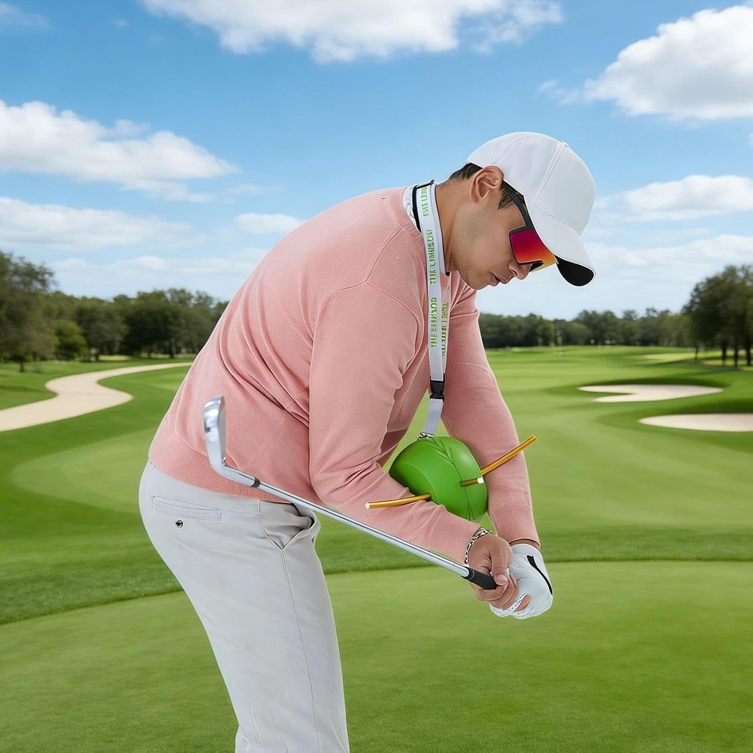 Golf Swing Training Connecting Ball Lanyard Practice Aid