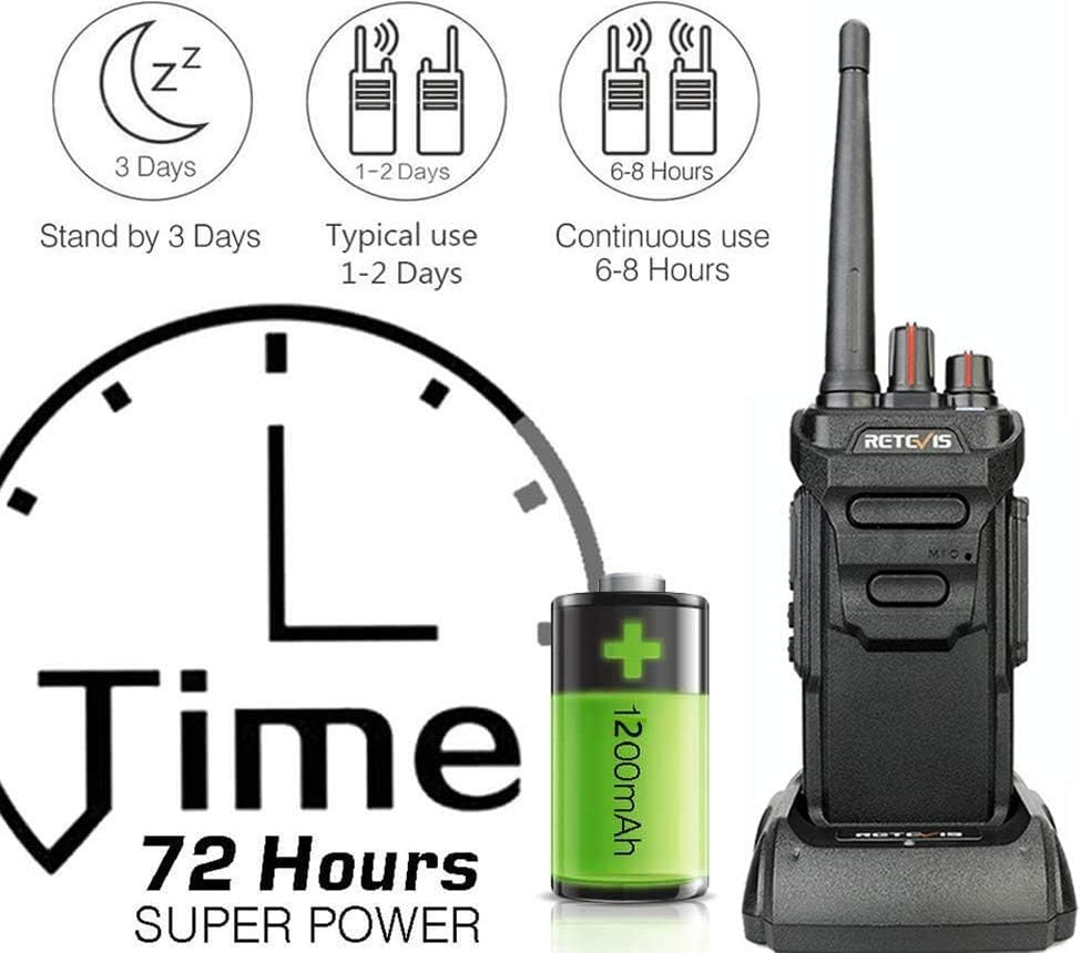 Waterproof Walkie Talkies IP67 Long Range 2km USB Charging VOX 2PCS