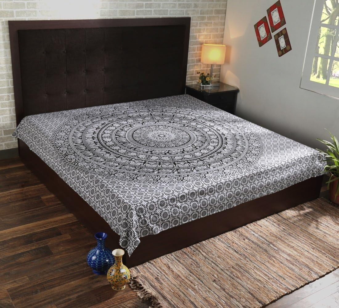 Extra-Large Cotton Elephant Mandala Wall Tapestry Boho 90x84