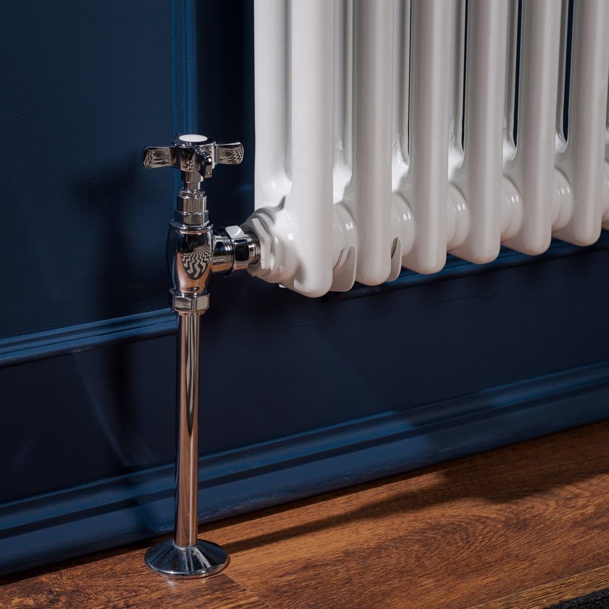 Double Column Horizontal Radiator 600x830mm White Cast Iron Style
