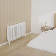 Space-Saving White 4 Column Horizontal Radiator 600x1190mm Central Heating