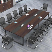 Dark Brown Conference Table 240cm w/ Metal Frame & Scratch-Resistant Top