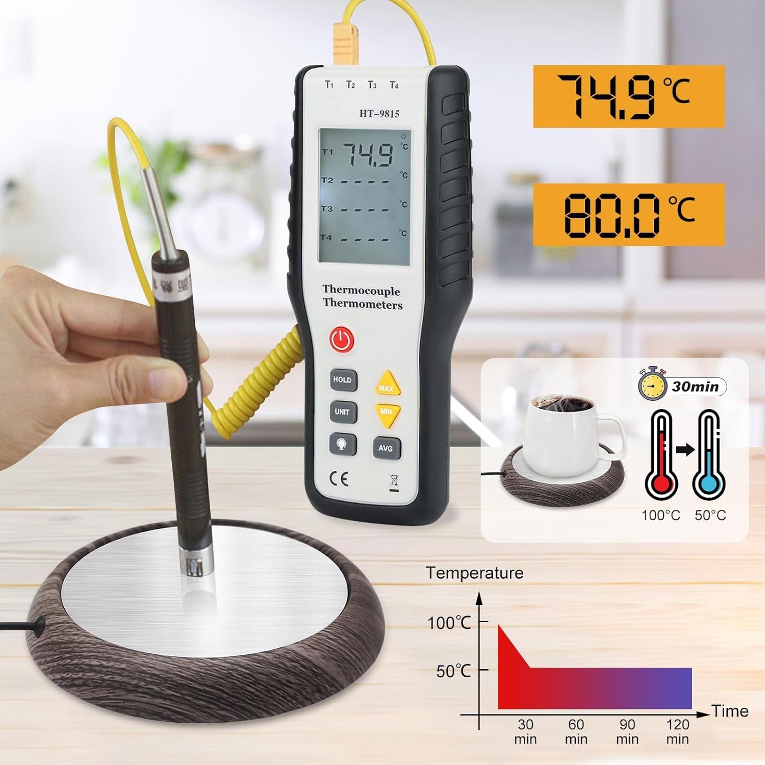 USB Coffee Mug Warmer Non Slip Heated Coaster 75mm
