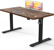Electric Height Adjustable Standing Desk 140x60cm | Vintage Brown Office Table