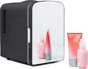 4L Mini Fridge Mirrored Black Cooler & Warmer Portable Desk Cosmetic