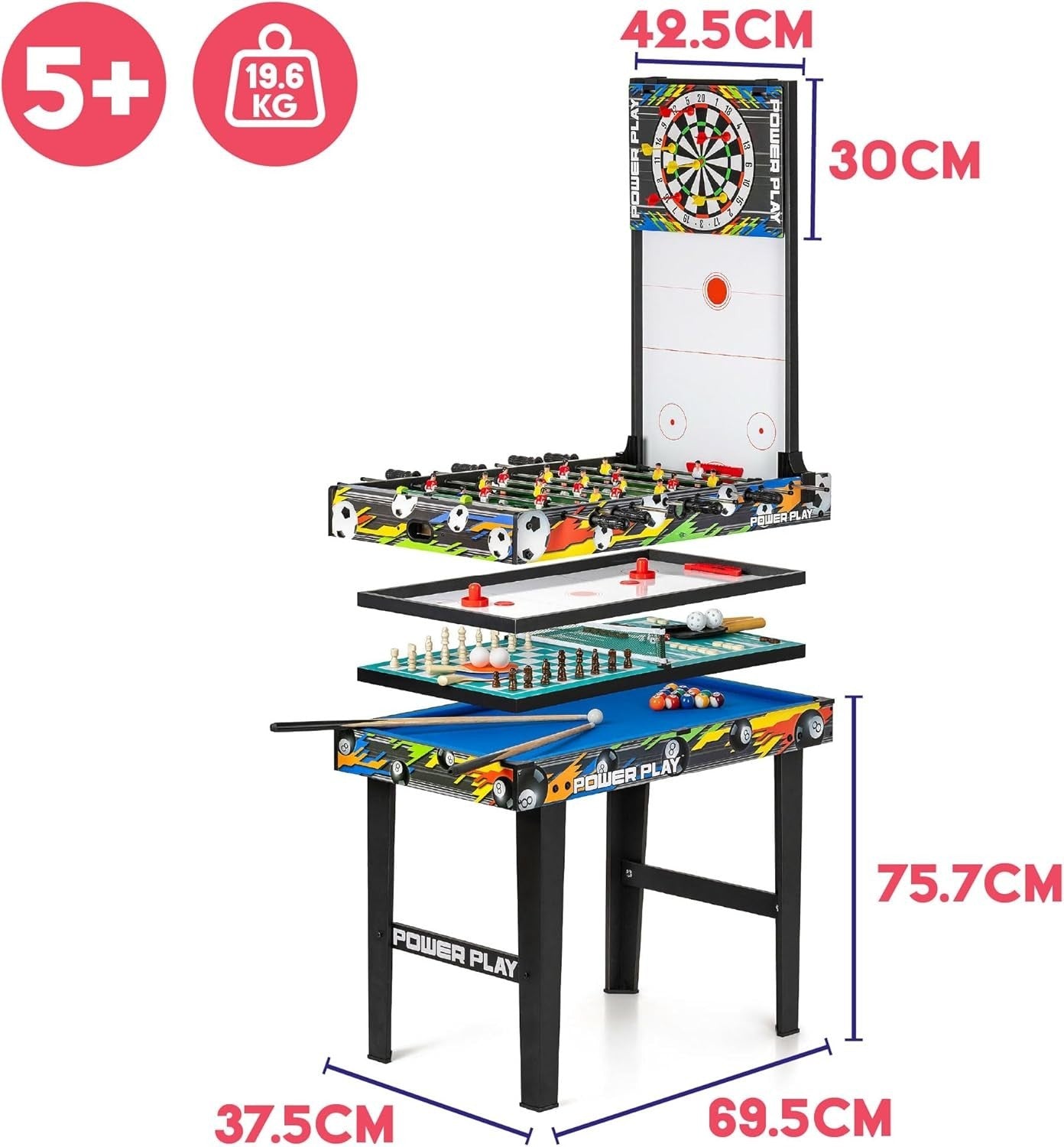 10 in 1 Multi Game Table Indoor Pool Foosball Hockey Tennis Set