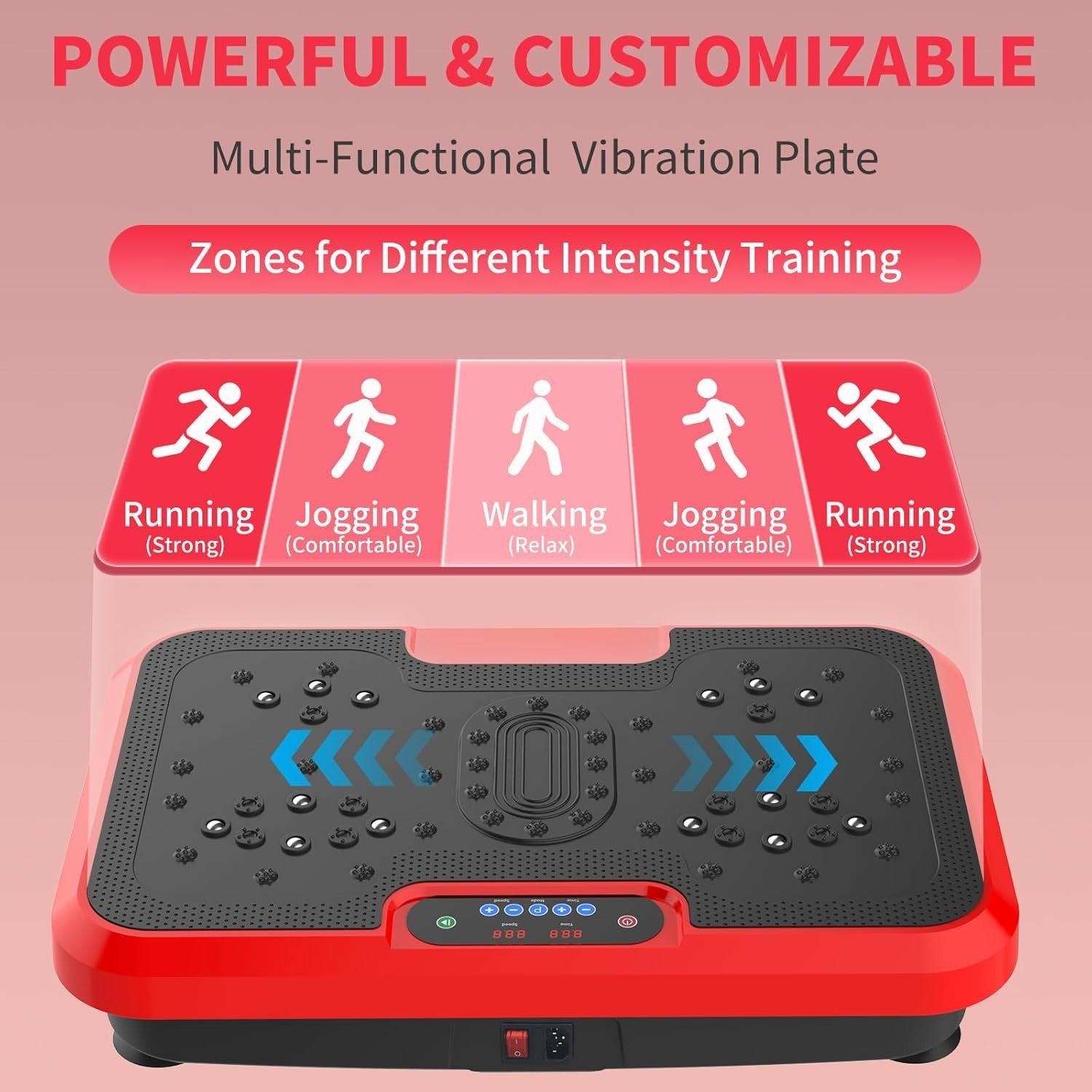 Red Vibration Plate Exercise Machine Full Body Weight Loss 99 Speeds