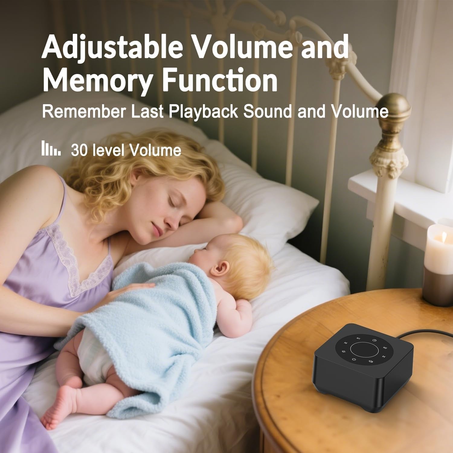 White Noise Sound Machine 20 Soothing Sounds Timer Memory Sleep Travel