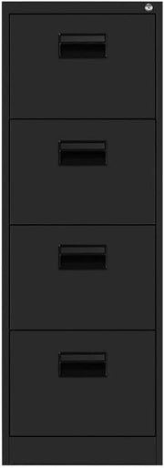 Black Metal Filing Cabinet 4 Drawer Lockable 132cm Office Storage