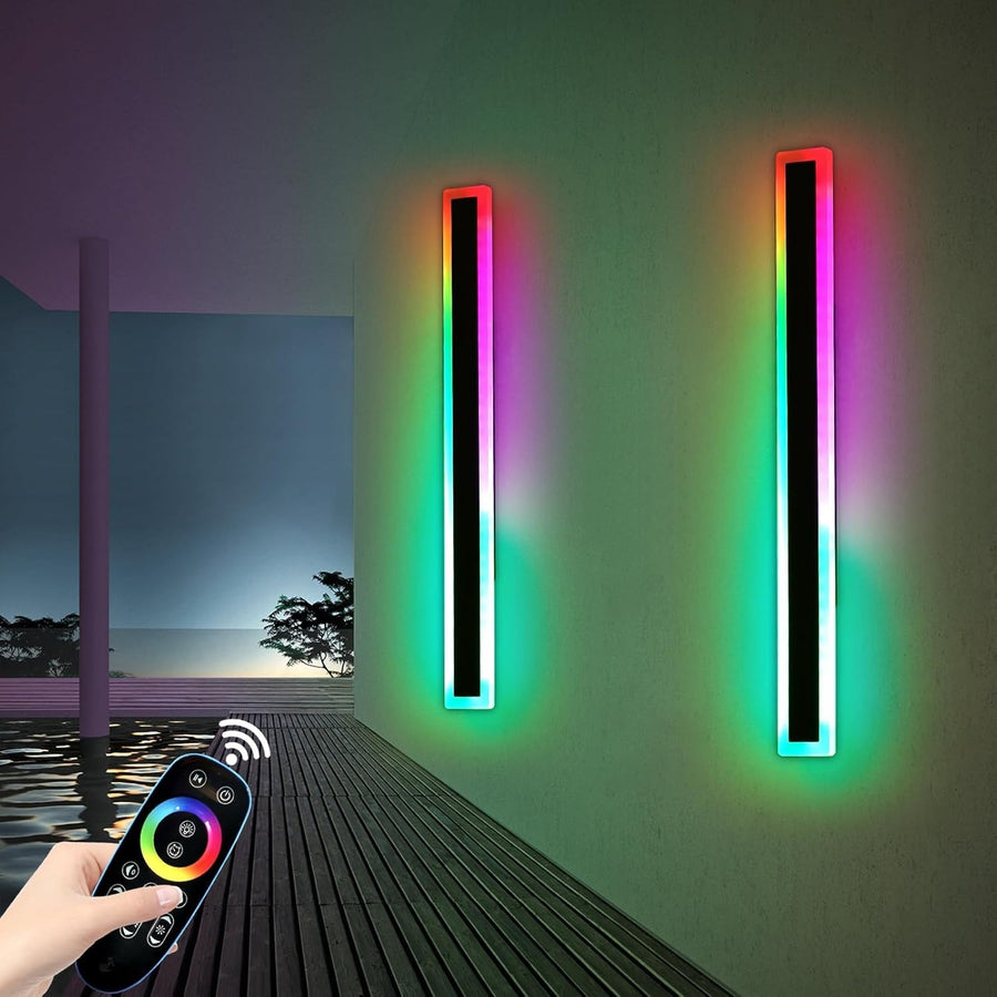 150CM RGB Outdoor Wall Lights Set of 2 Waterproof LED Dimmable Strips