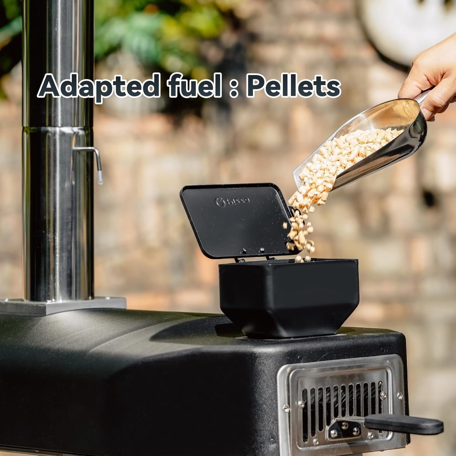 Outdoor Wood Pellet Pizza Oven | Rotating Stone & Thermometer BBQ Grill Garden