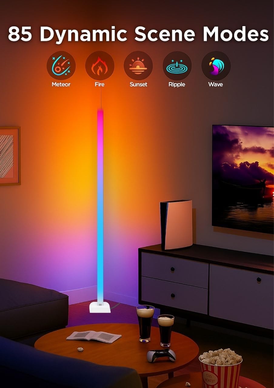 RGBIC Corner Floor Lamp Smart LED Music Sync App Remote Mood Light