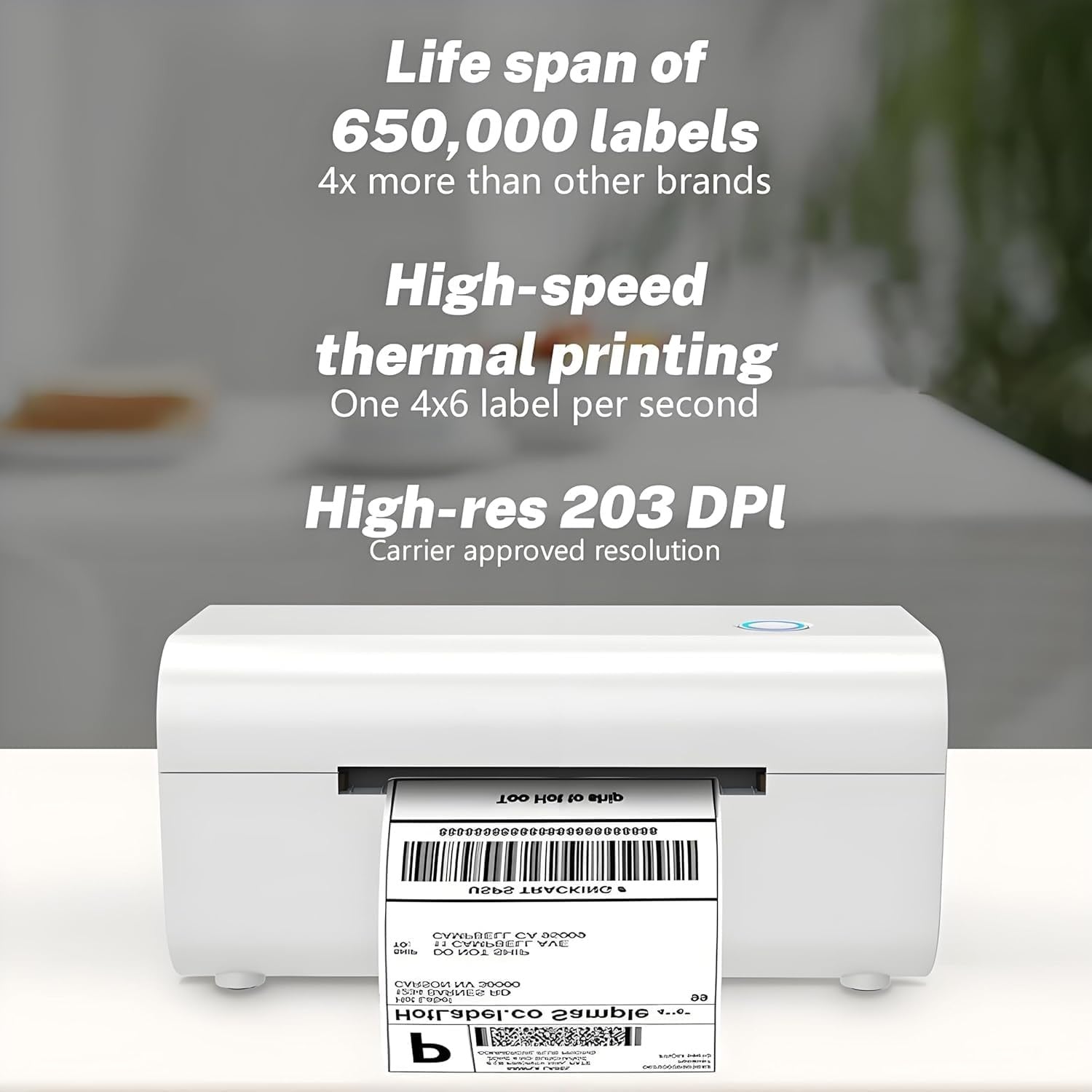 USB 4x6 Thermal Shipping Label Printer Compatible with iPhone Android Window