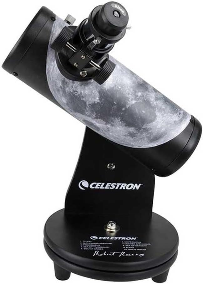 Black 76mm Moon Tabletop Dobsonian Telescope for Beginners