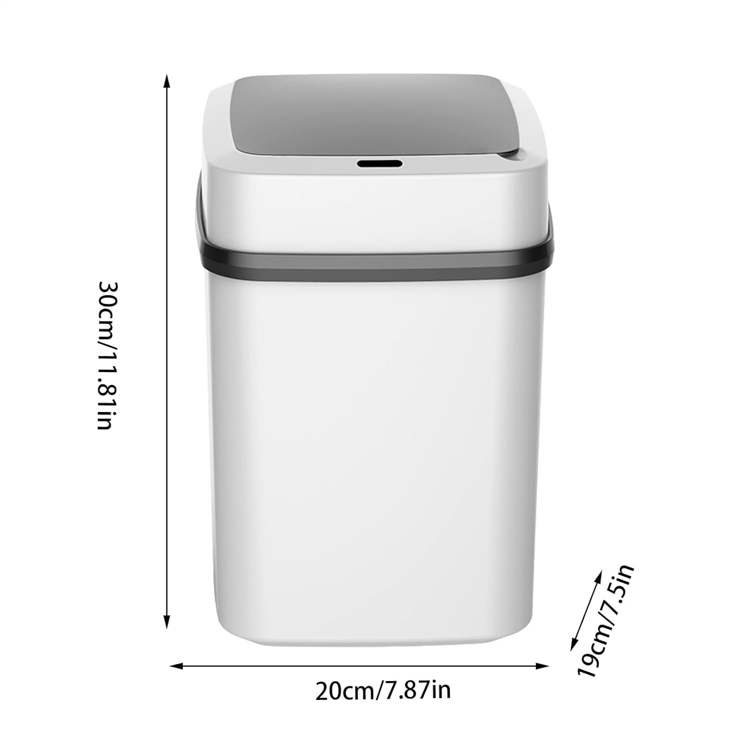13L Automatic Sensor Trash Can USB Charging Touchless Bin White