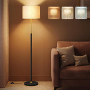 Adjustable Floor Lamp Black Gold Fabric Shade Modern Standing Light 170cm