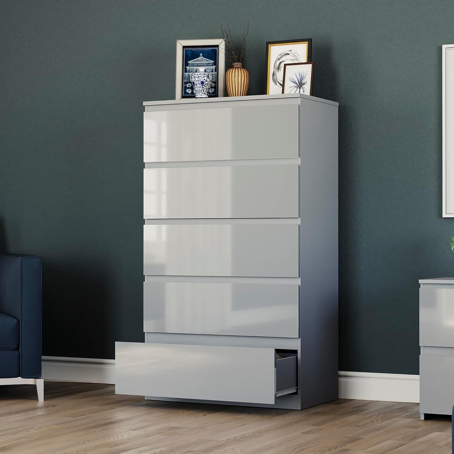 Modern 5-Drawer Chest Storage Cabinet for Bedroom, Hallway & Nursery
