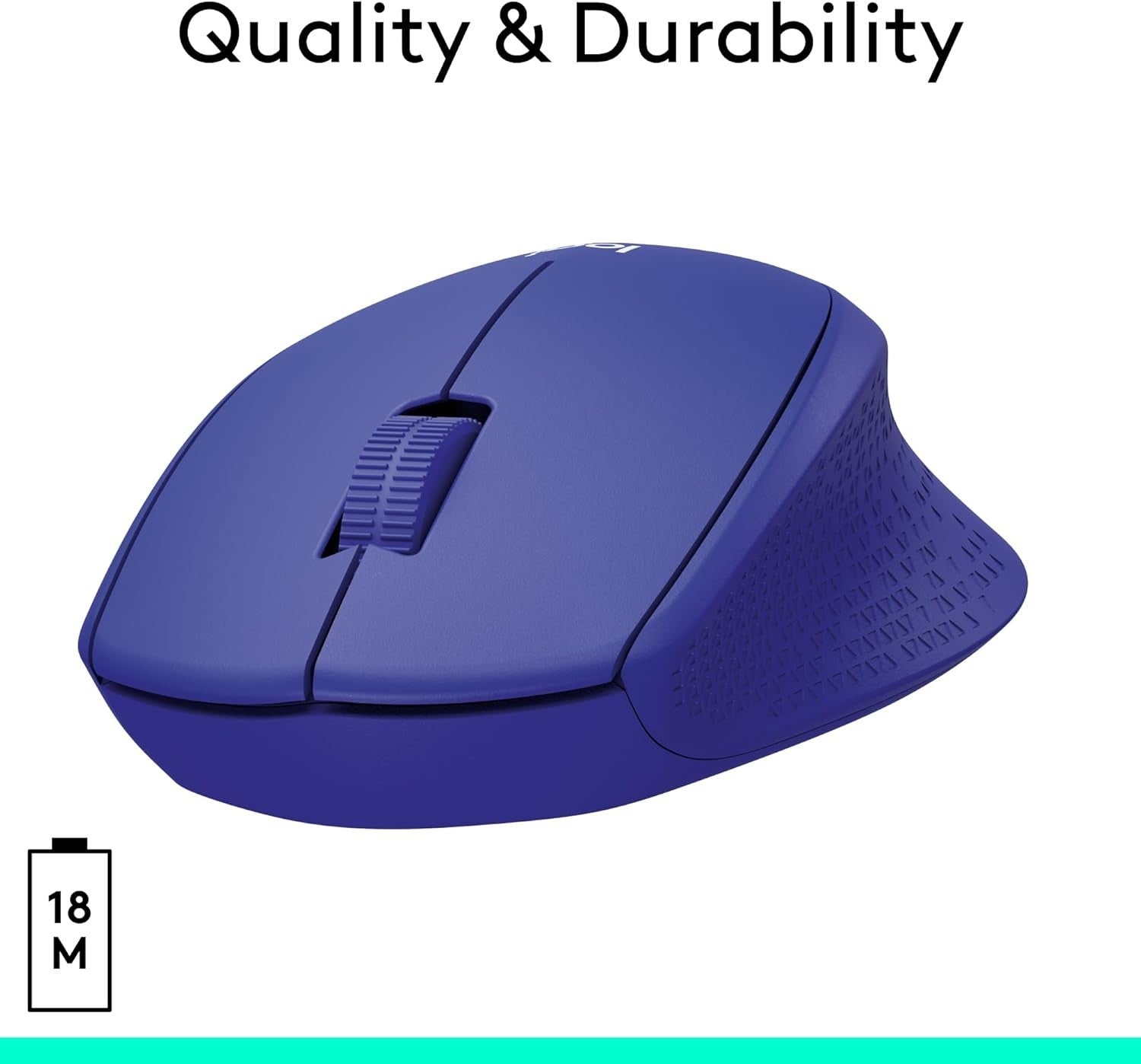 Silent Wireless Mouse USB Nano Receiver Ergonomic Lightweight Blue Laptop PC