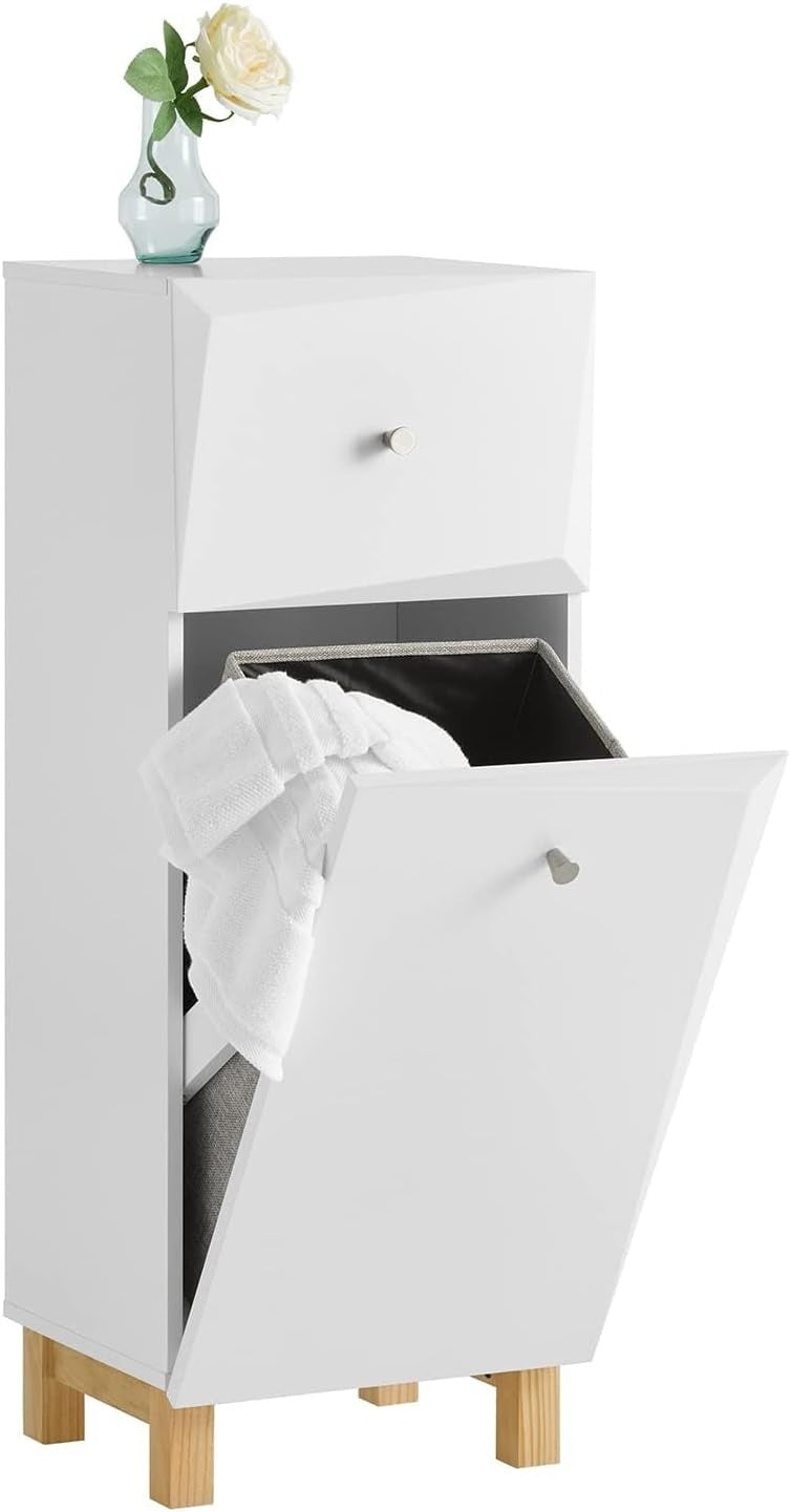 SoBuy Bathroom Cabinet with Laundry Basket – Laundry Cabinet with Drawer – Compa