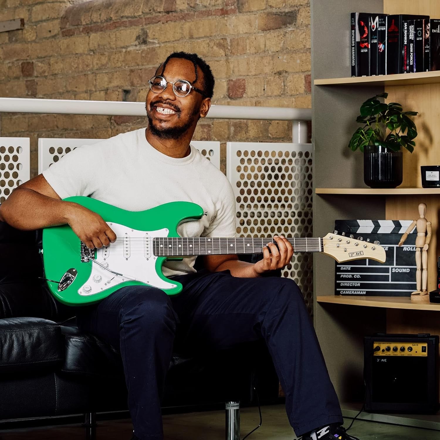 Full Size 4/4 Electric Guitar Starter Kit with 10W Amp Green