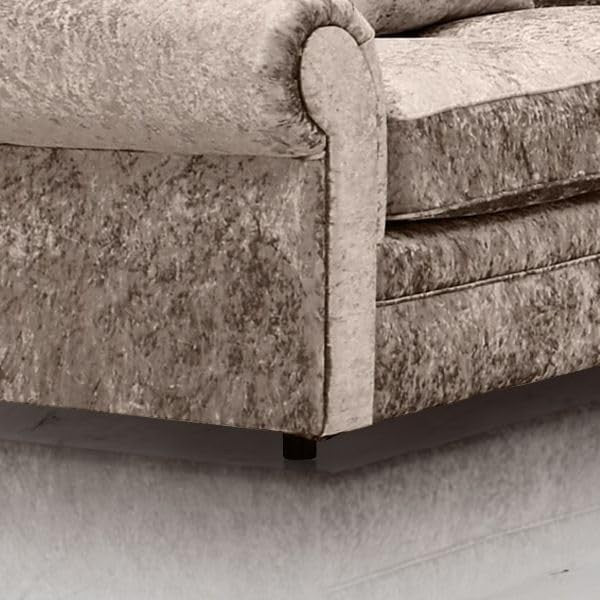 5 Seater Crushed Velvet Corner Sofa Mink L-Shape Couch 210x210cm