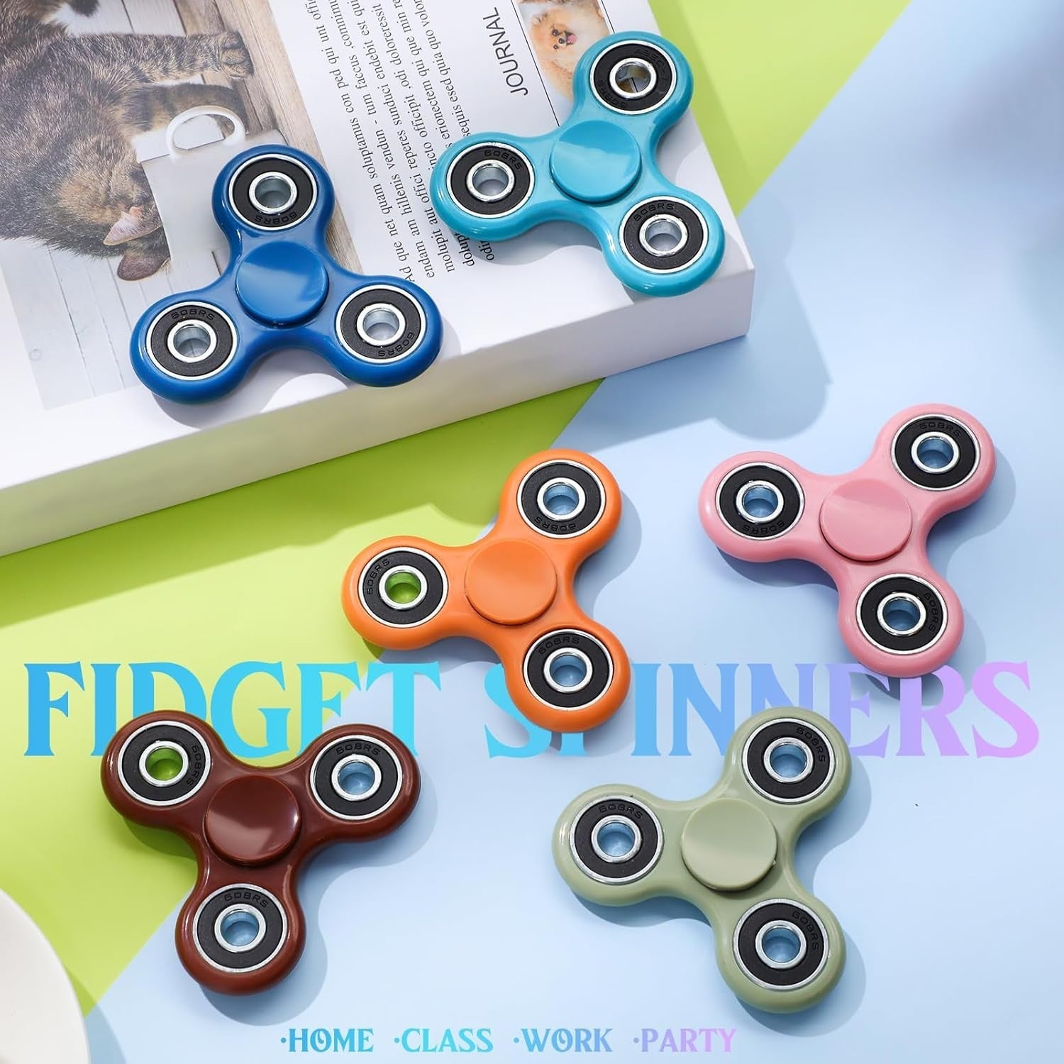 18 Pack Fidget Spinner Toys Bulk Sensory Stress Relief ADHD 6 Colors