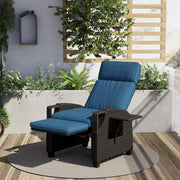 Recliner Rattan Garden Chair Adjustable Sun Lounger with Side Table
