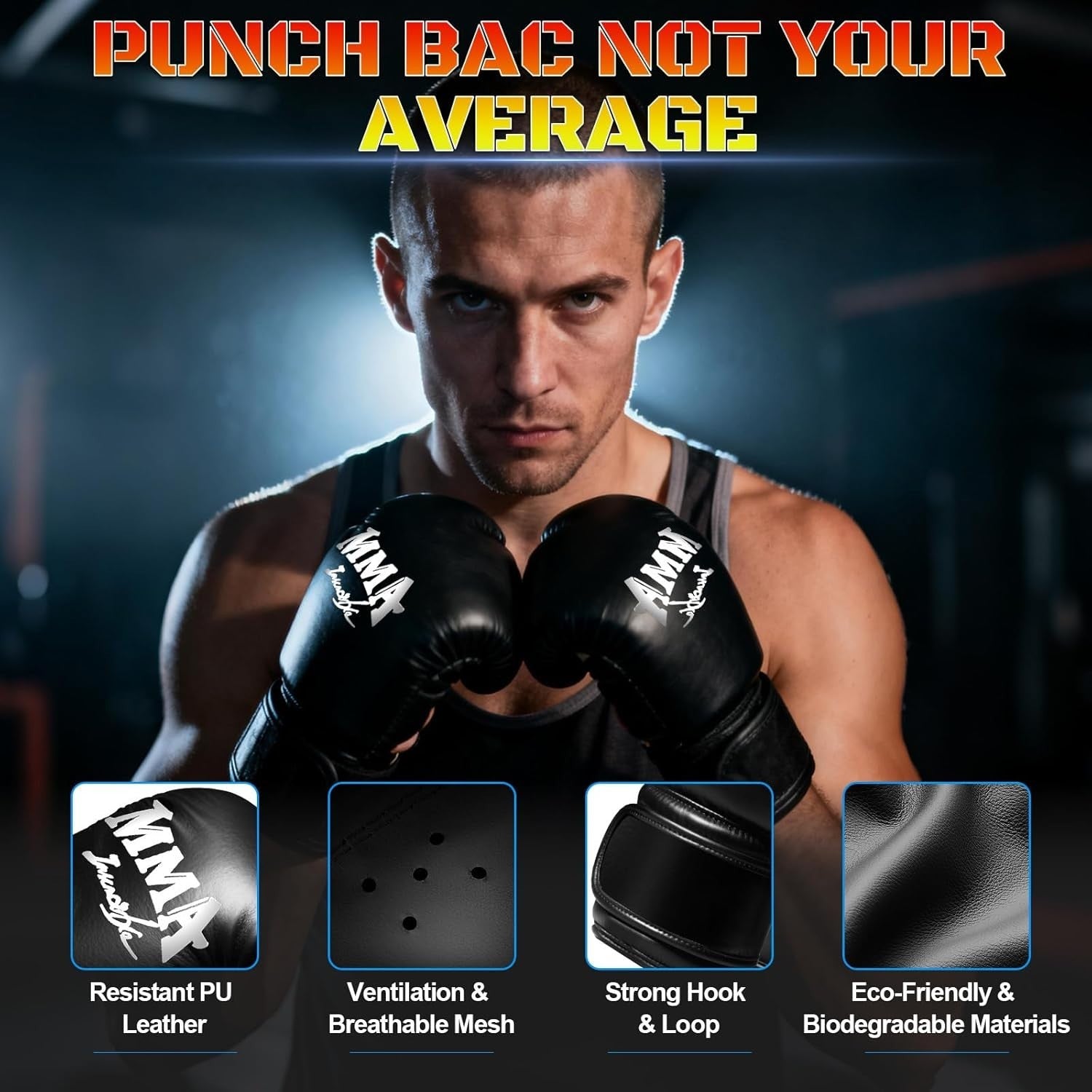 70in Free Standing Punch Bag Kit Adult MMA Boxing Training Set