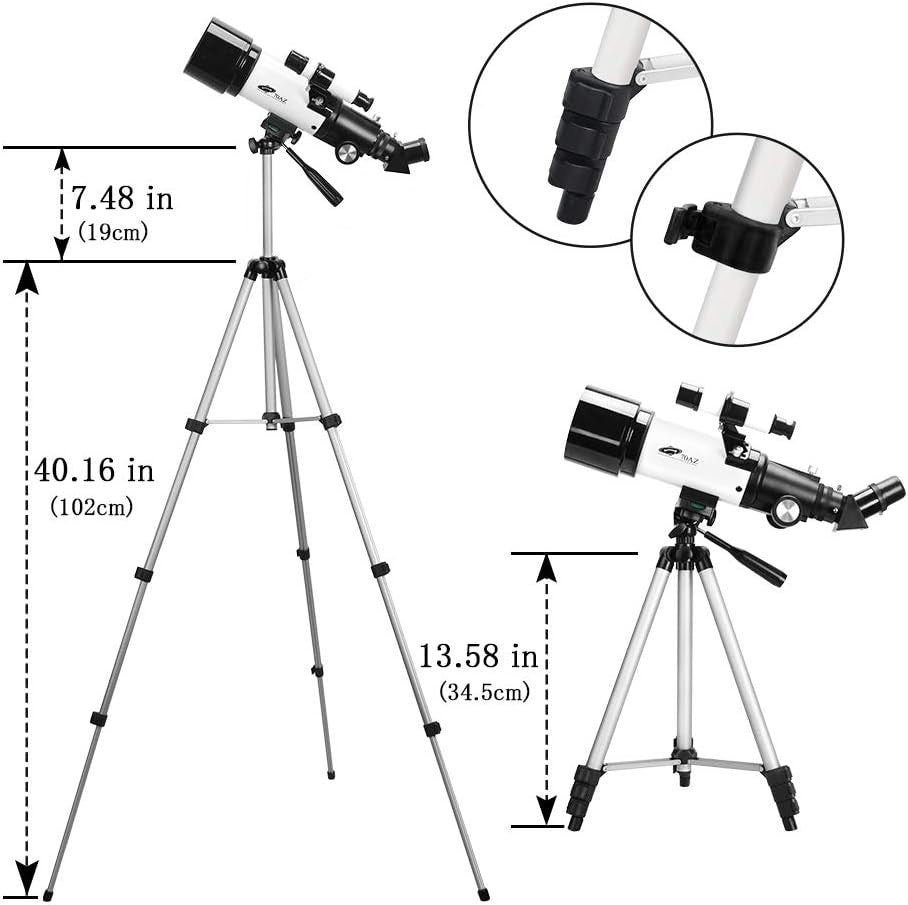 70mm Refractor Telescope for Adults & Kids with Tripod Phone Adapter