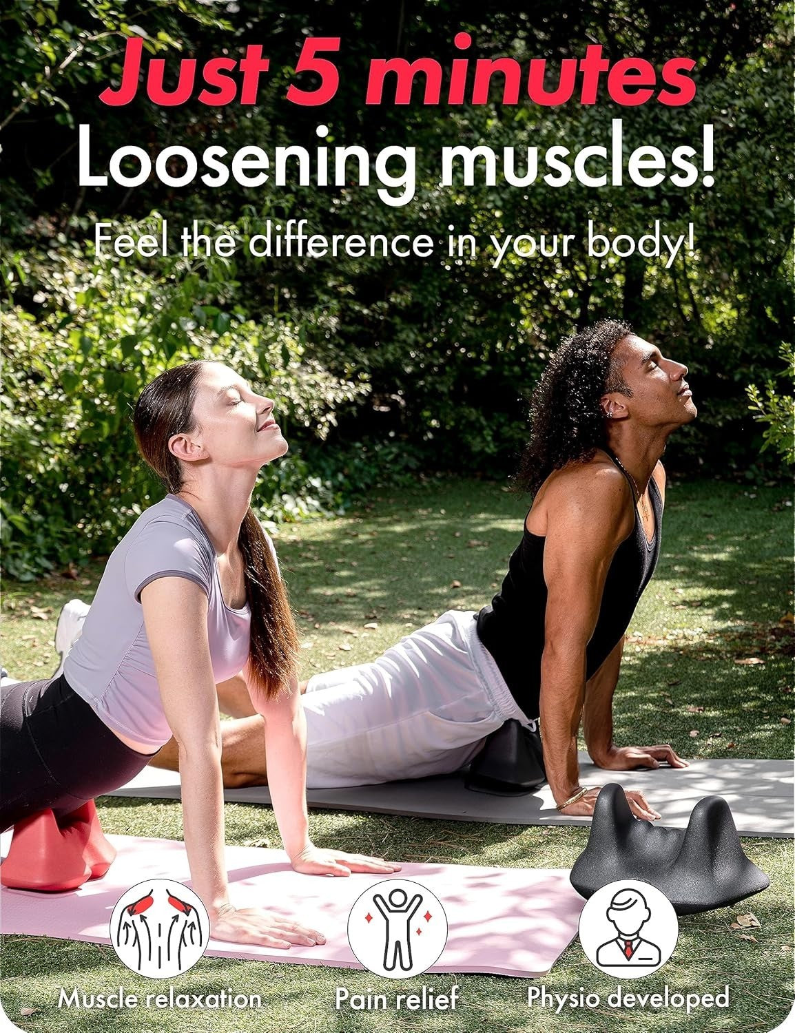 Deep Tissue Hip & Back Massager for Lower Back Pain Relief & Full Body Stretch