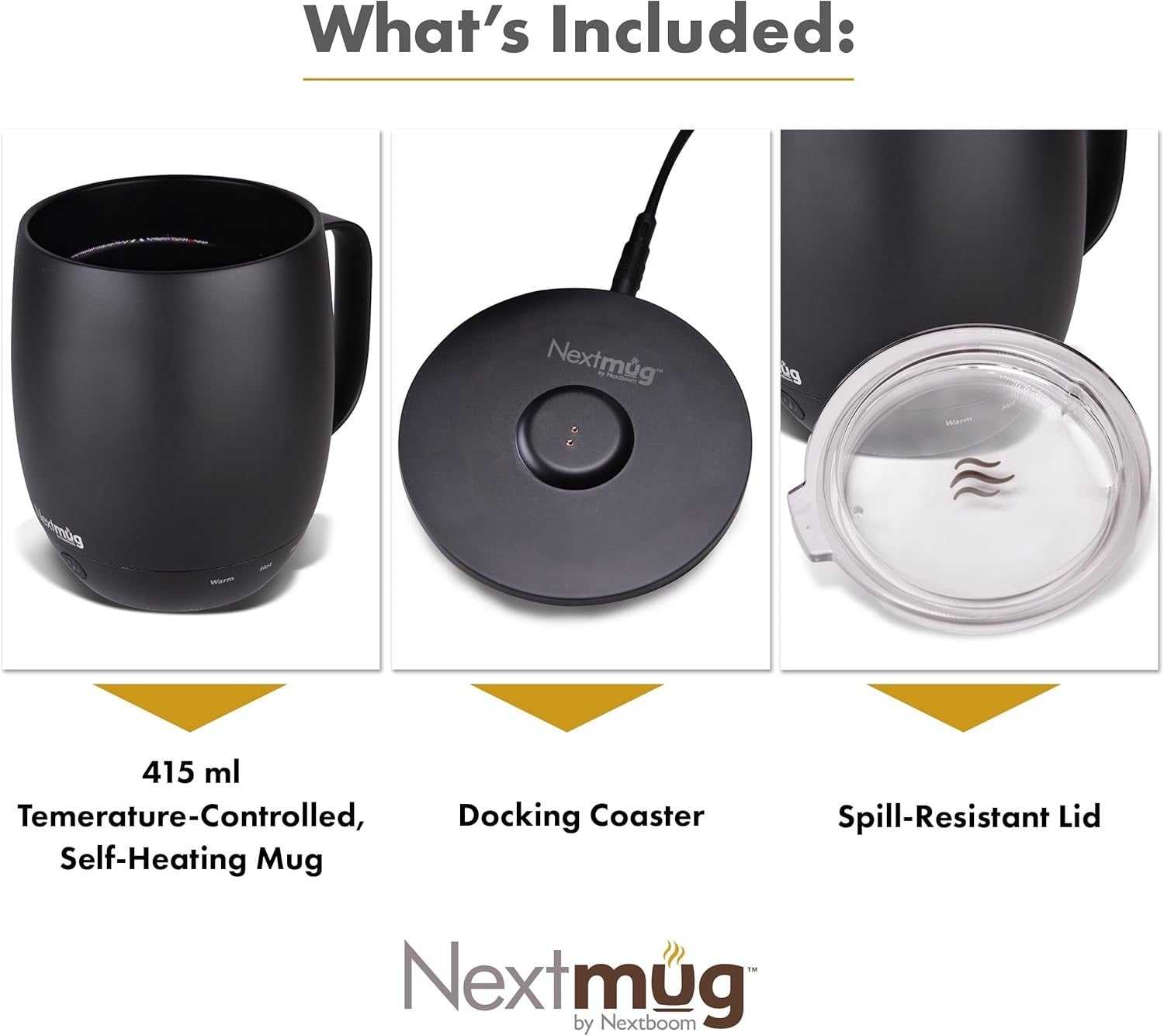 Self Heating Coffee Mug 415ml Temperature Control Charging Base
