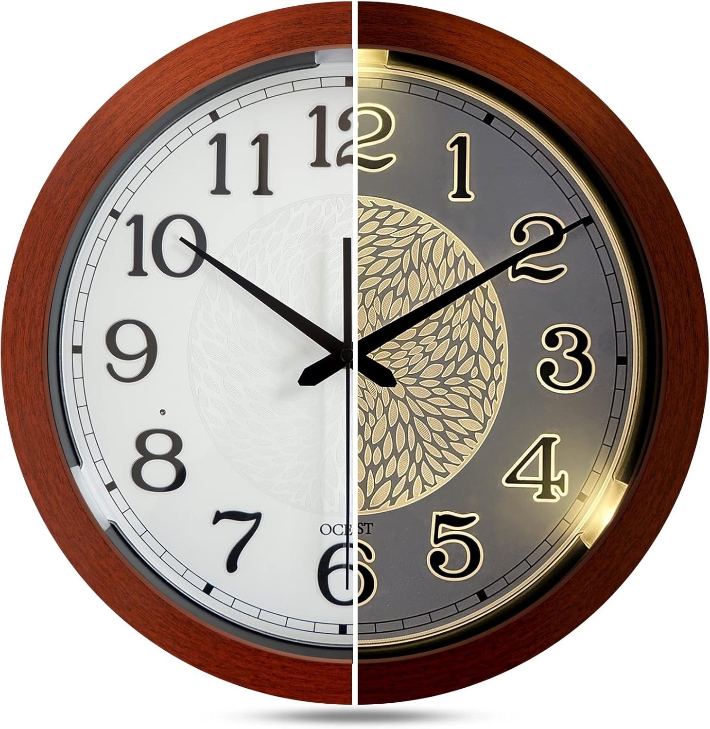 Luminous LED Wall Clock 13cm Silent Glow-in-Dark Large Display Bedroom Home Deco