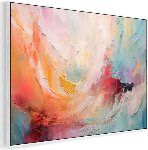 XXL Abstract Canvas Wall Art 153x97cm Framed Colourful