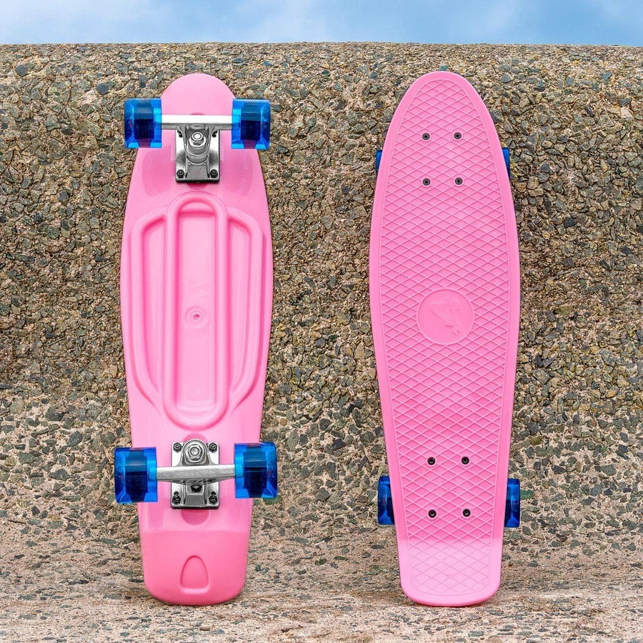 27" Mini Cruiser Skateboard Pink Blue Adult Retro Portable ABEC PU Wheels