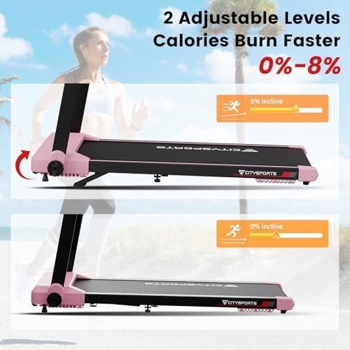 Foldable 8% Incline Treadmill Walking Pad 12KM/H Home Office 120KG