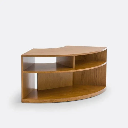 Oak Corner TV Cabinet Unit – Compact, 2 Tier, Modern Media Storage