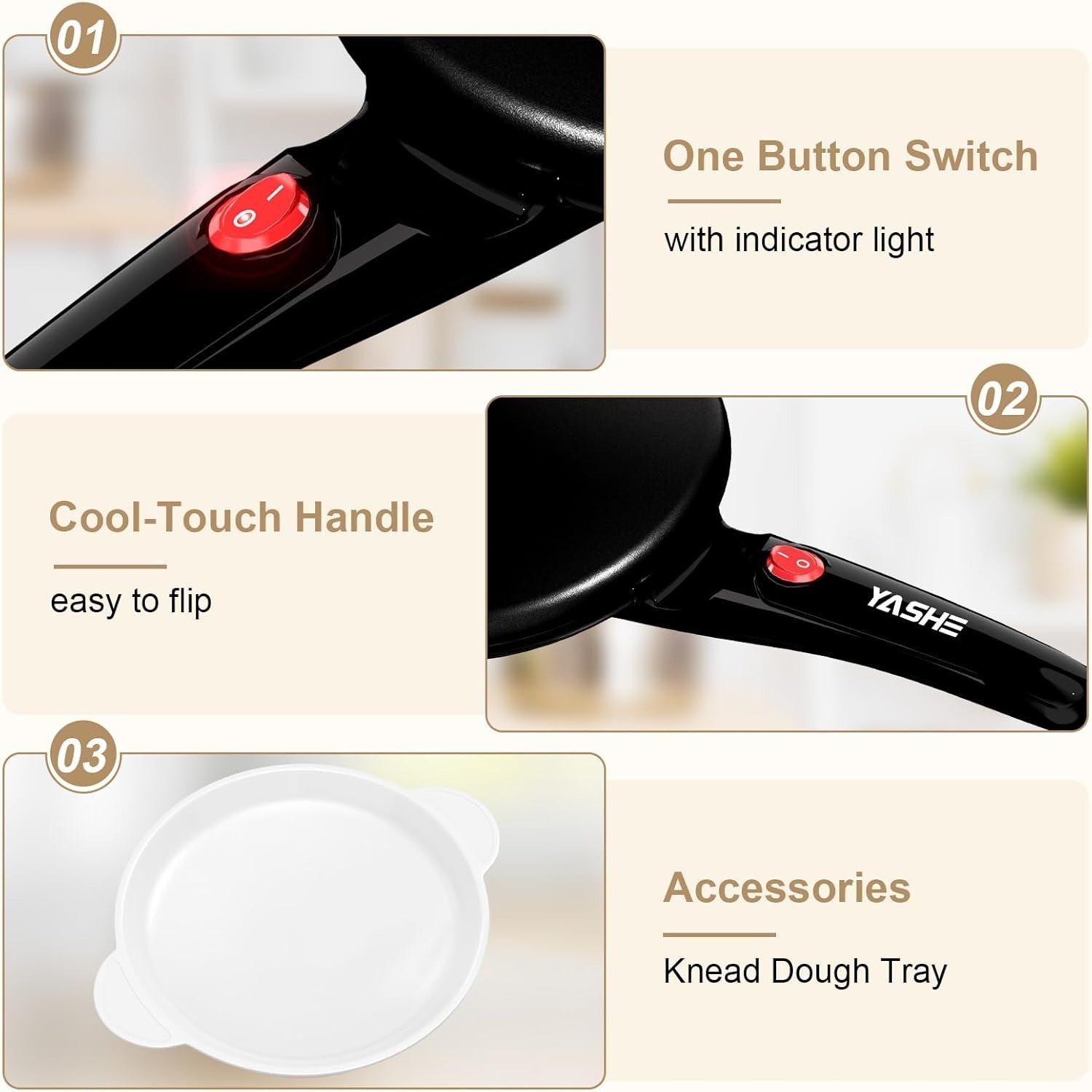800W Non-Stick Crepe & Pancake Maker – Fast Heating, Easy Clean, Portable