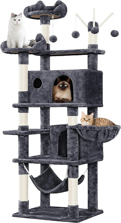 170cm Cat Tree Tower Multi Level Condo Hammock Basket Scratching Posts
