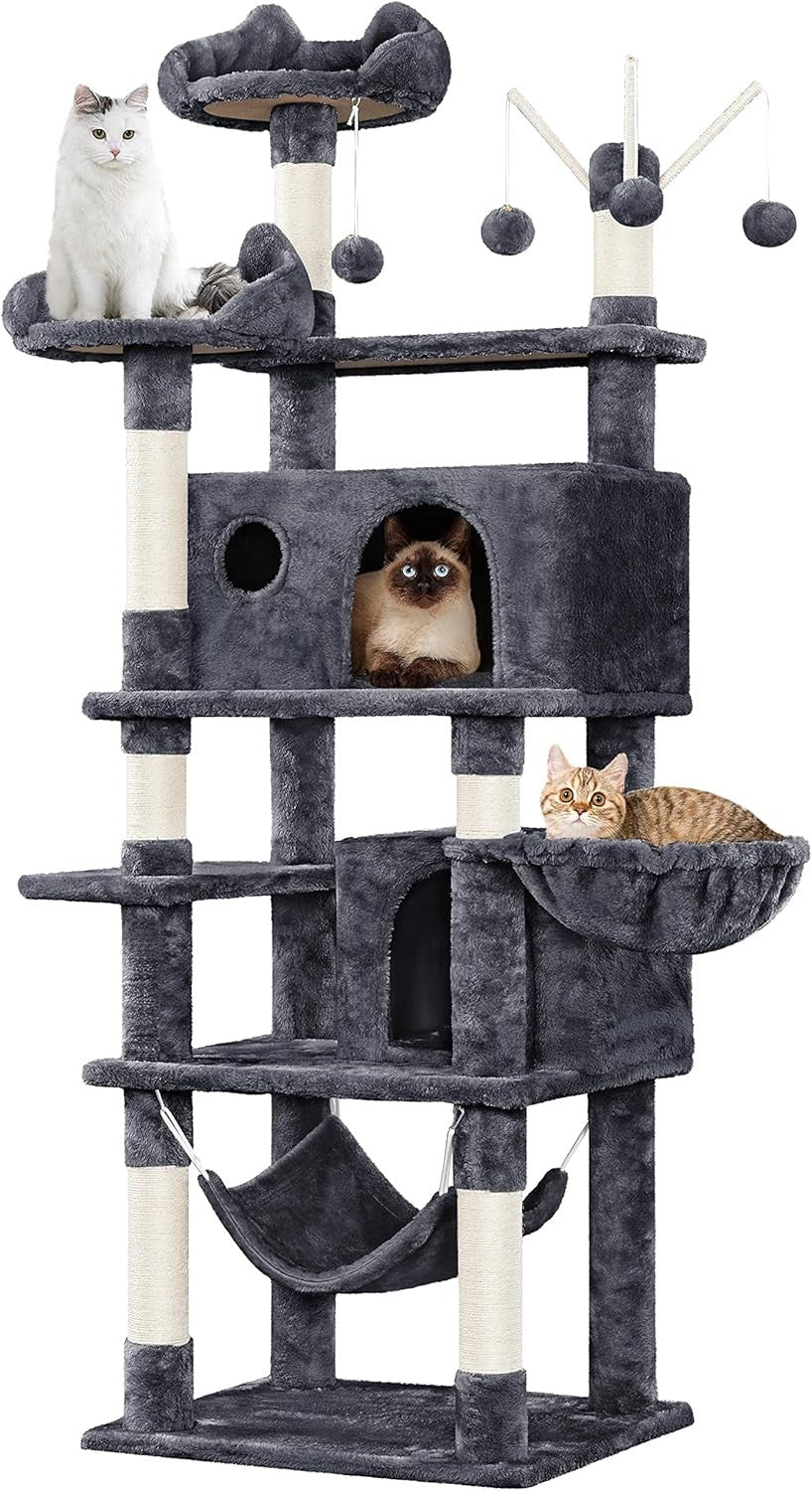170cm Cat Tree Tower Multi Level Condo Hammock Basket Scratching Posts